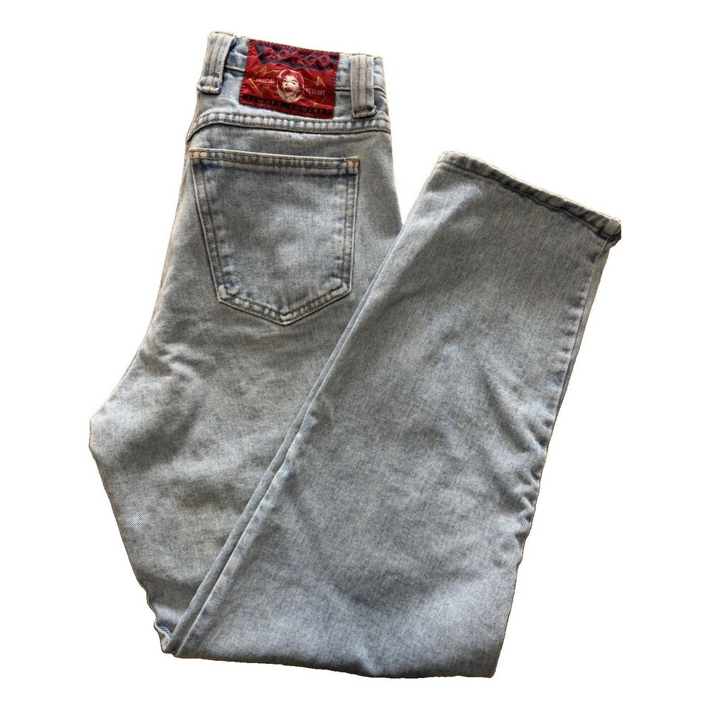 VTG 90s Bongo Special Reserve Jeans 9 High Waisted Tapered Leg Light Wash USA
